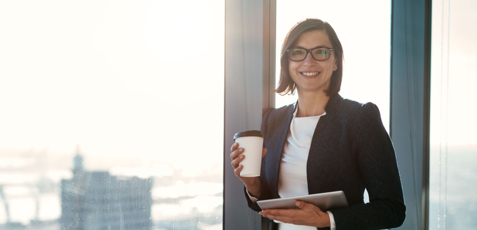 lady holding coffee